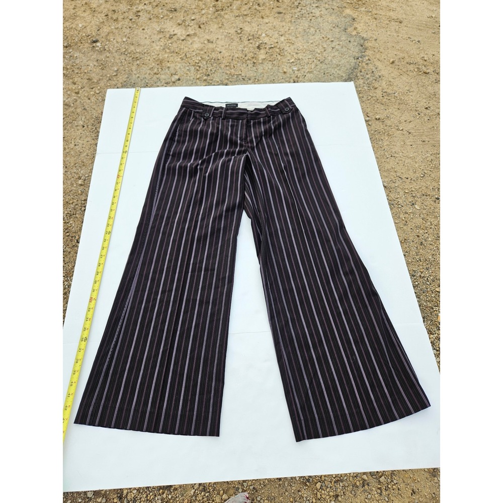 The Limited Womens Size 8 Pinstripe Wide Leg Dress Pants Purple Grey Striped